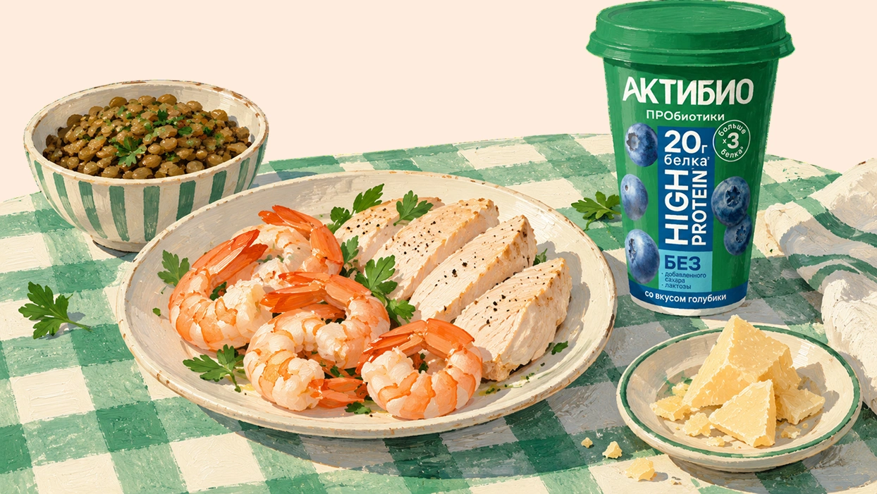 Пармезан, креветки, АктиБио: 5 продуктов с высоким содержанием белка
